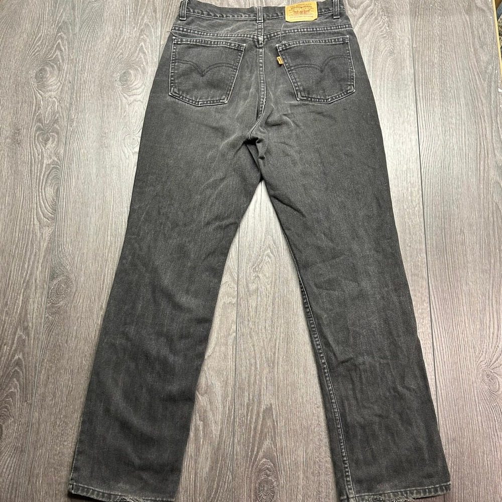 Vintage 90s Levis 505 Orange Tab 30 x 29 Faded Black Straight Leg Jeans Mens